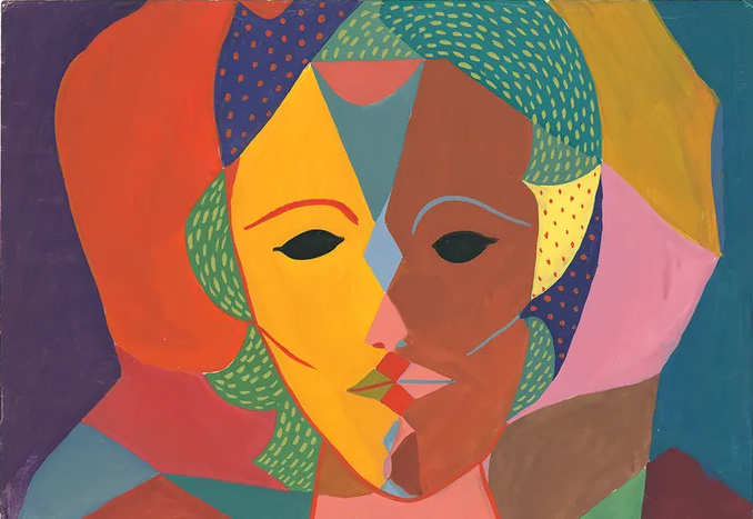 Triple-Face Self-Portrait by Sylvia Plath, c. 1950-1951 Courtesy The Lilly Library, Indiana University, Bloomington, Indiana, © Estate of Sylvia Plath